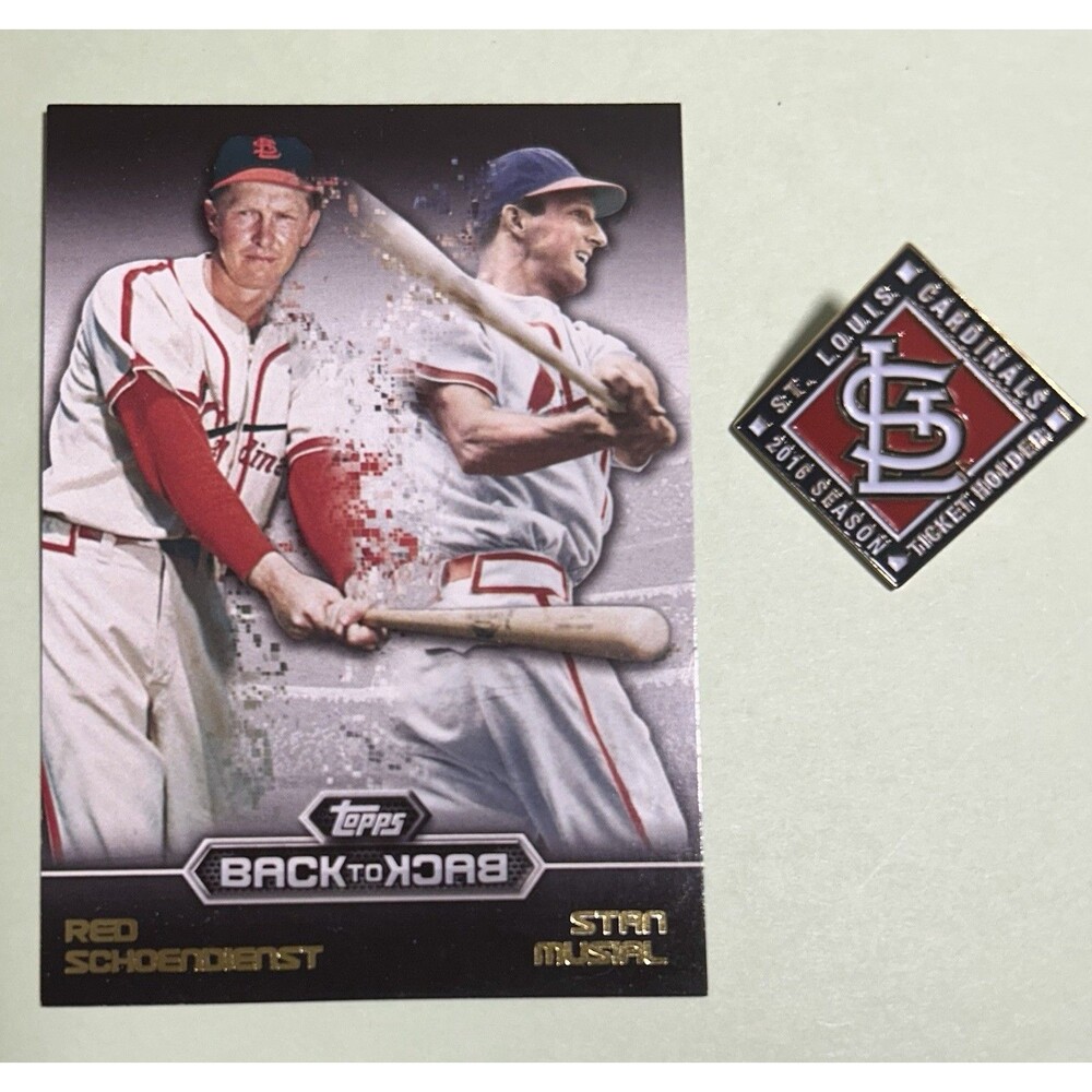 2016  St Louis Cardinals Season Ticket Holder Pin & 2016 Topps  Musial& Red Card